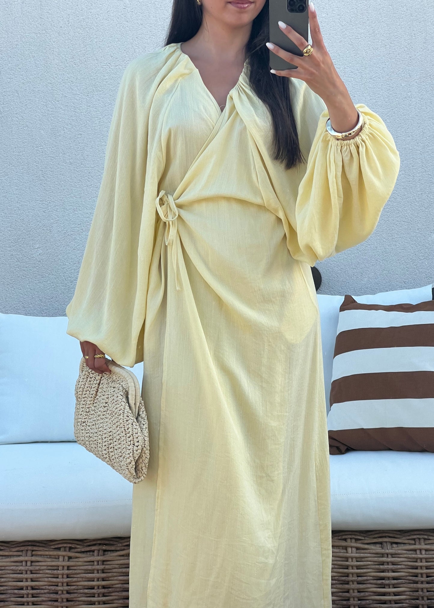 ROBE À NOUER JAUNE