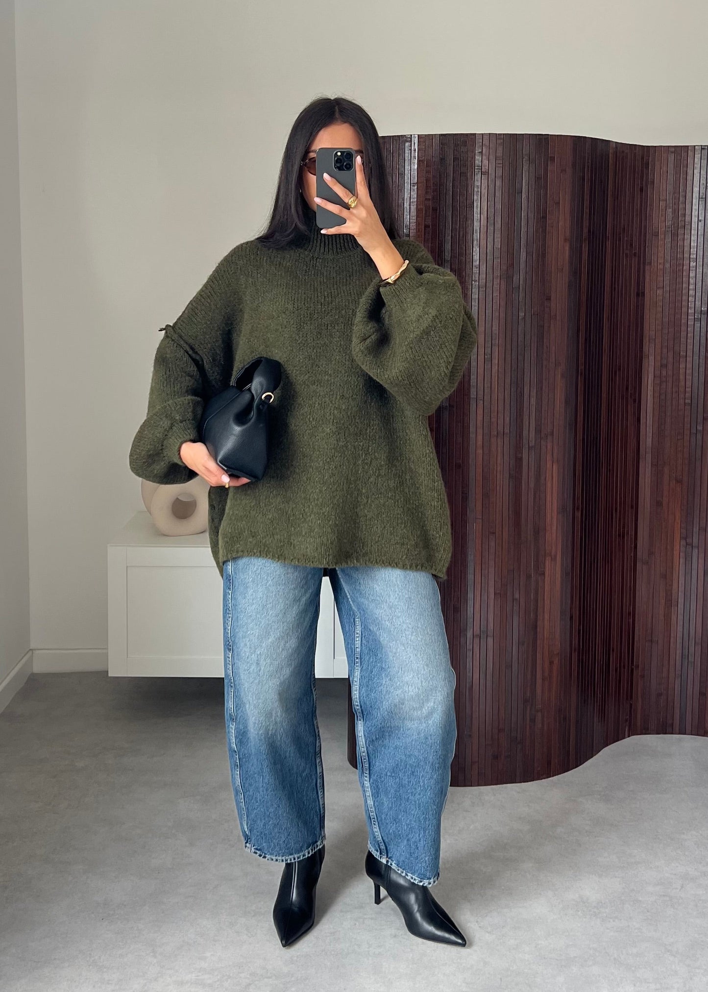 PULL COUTURE VERT KAKI