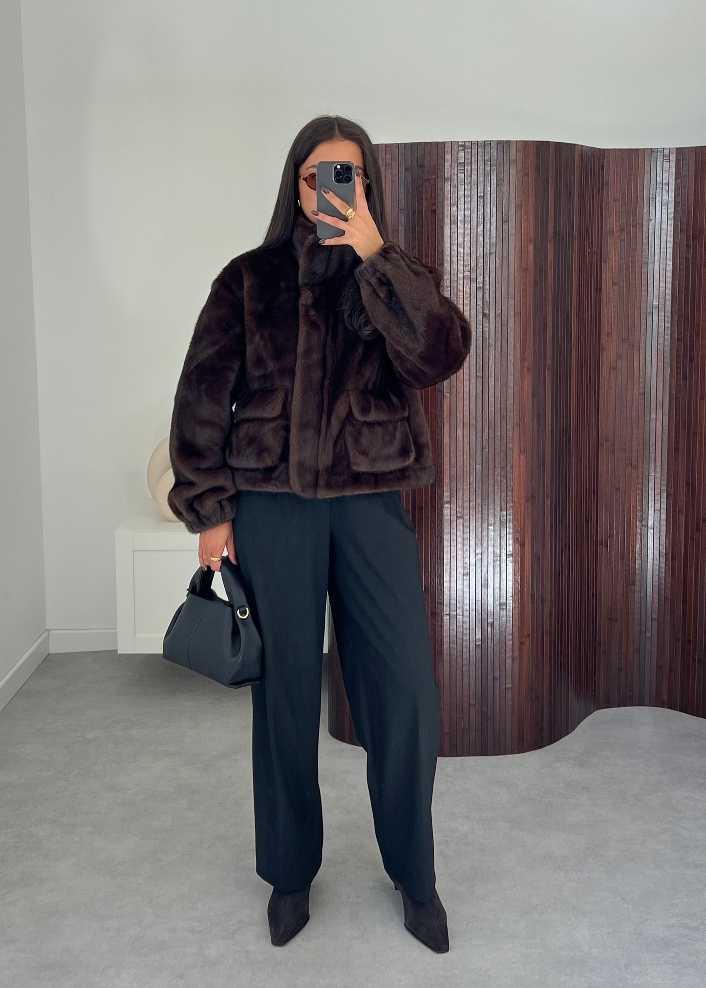 FAUSSE FOURRURE MARRON