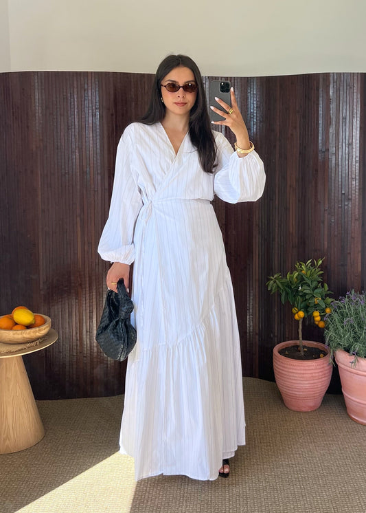 ROBE FINE RAYURE BLANCHE