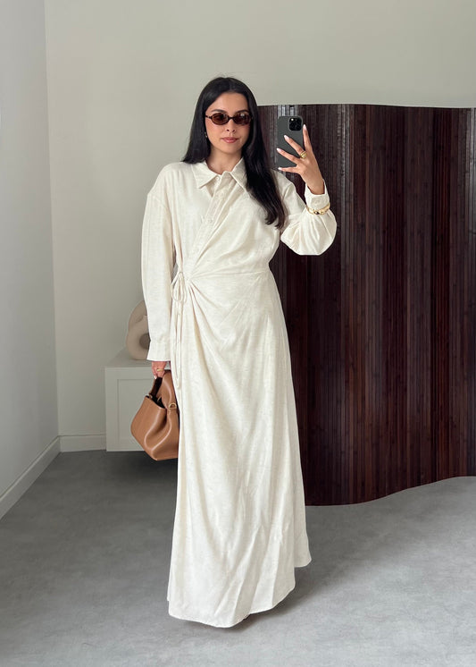 ROBE ASYMÉTRIQUE BEIGE