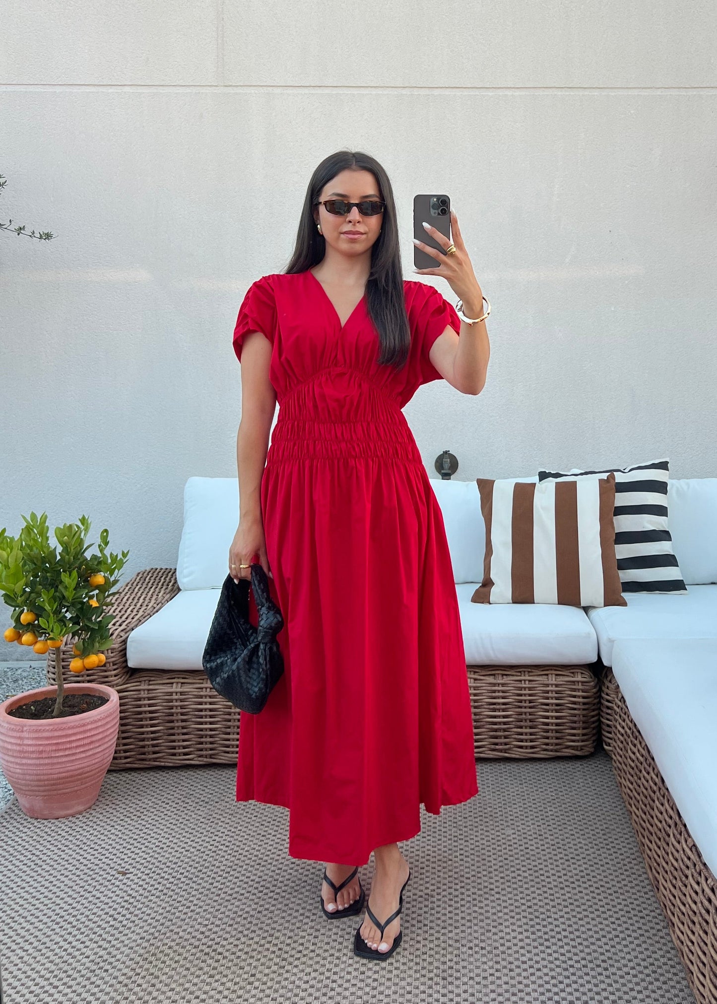 ROBE MANCHE COURTE ROUGE