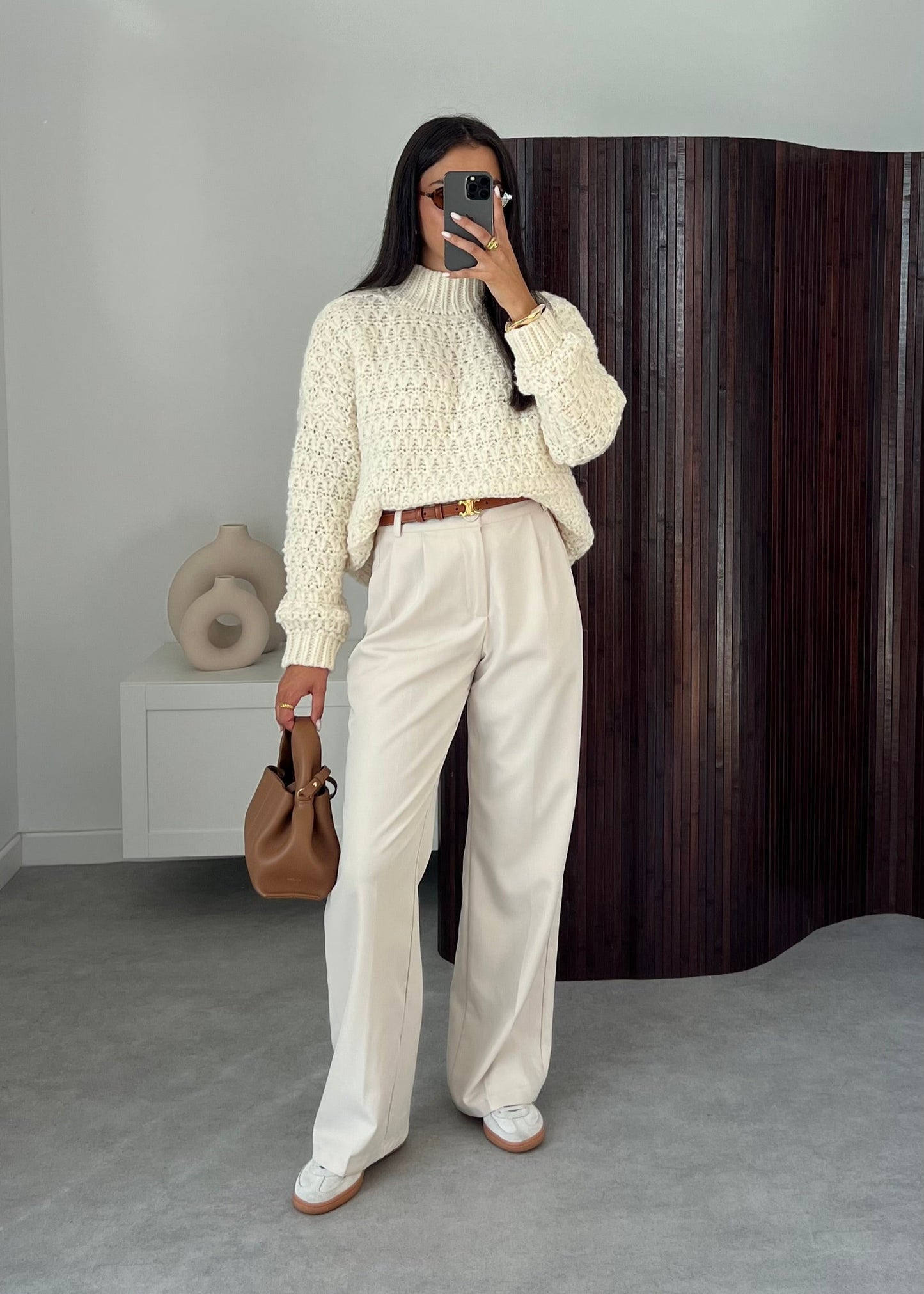 PULL GROSSE MAILLE CRÈME