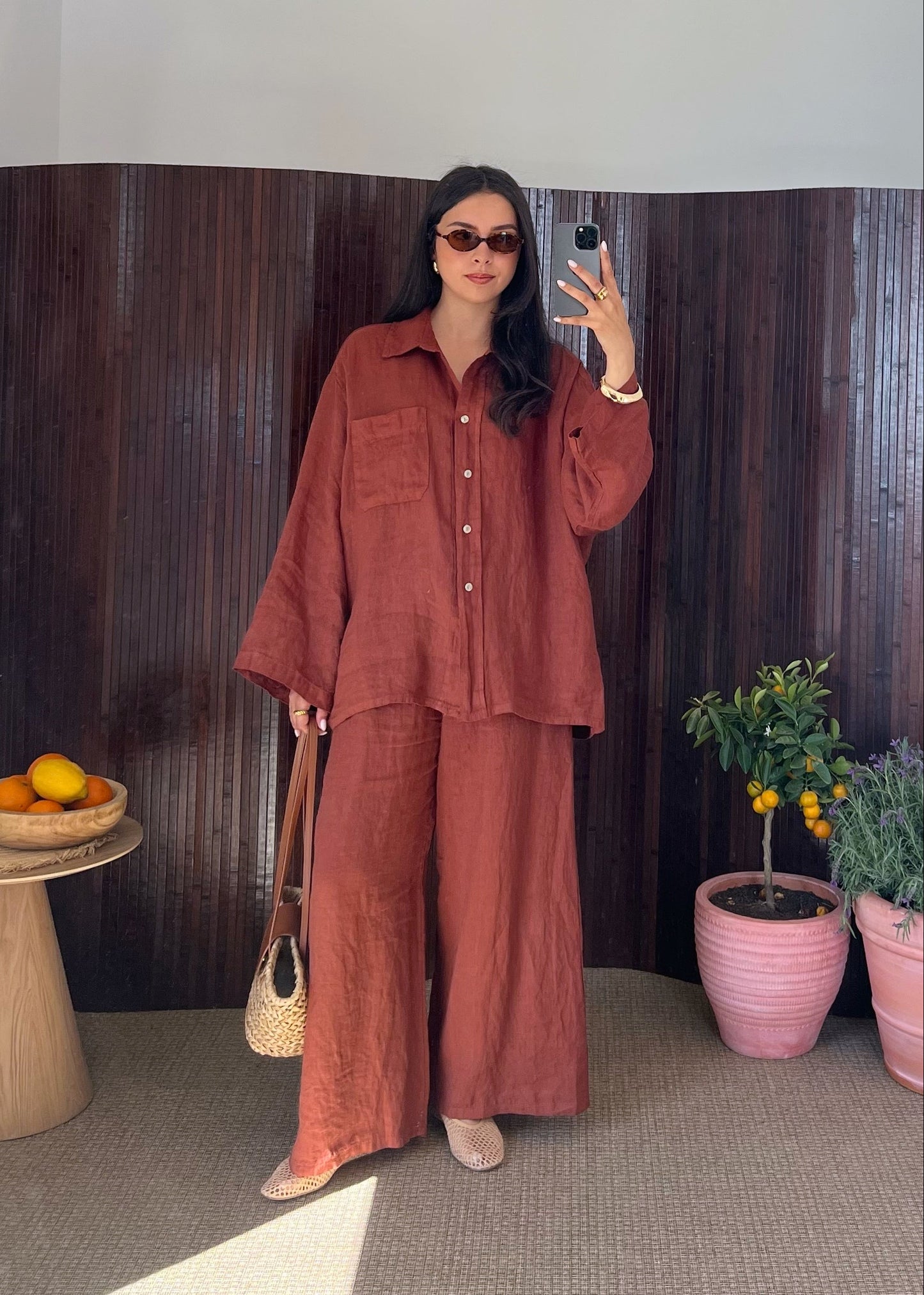 ENSEMBLE SUPERIEUR LIN TERRACOTTA