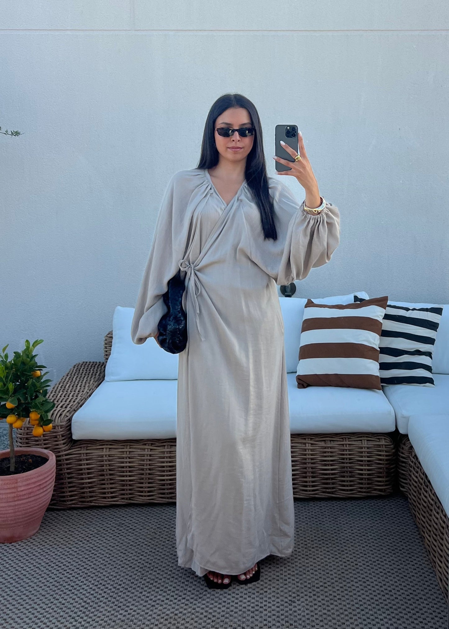 ROBE À NOUER GREIGE