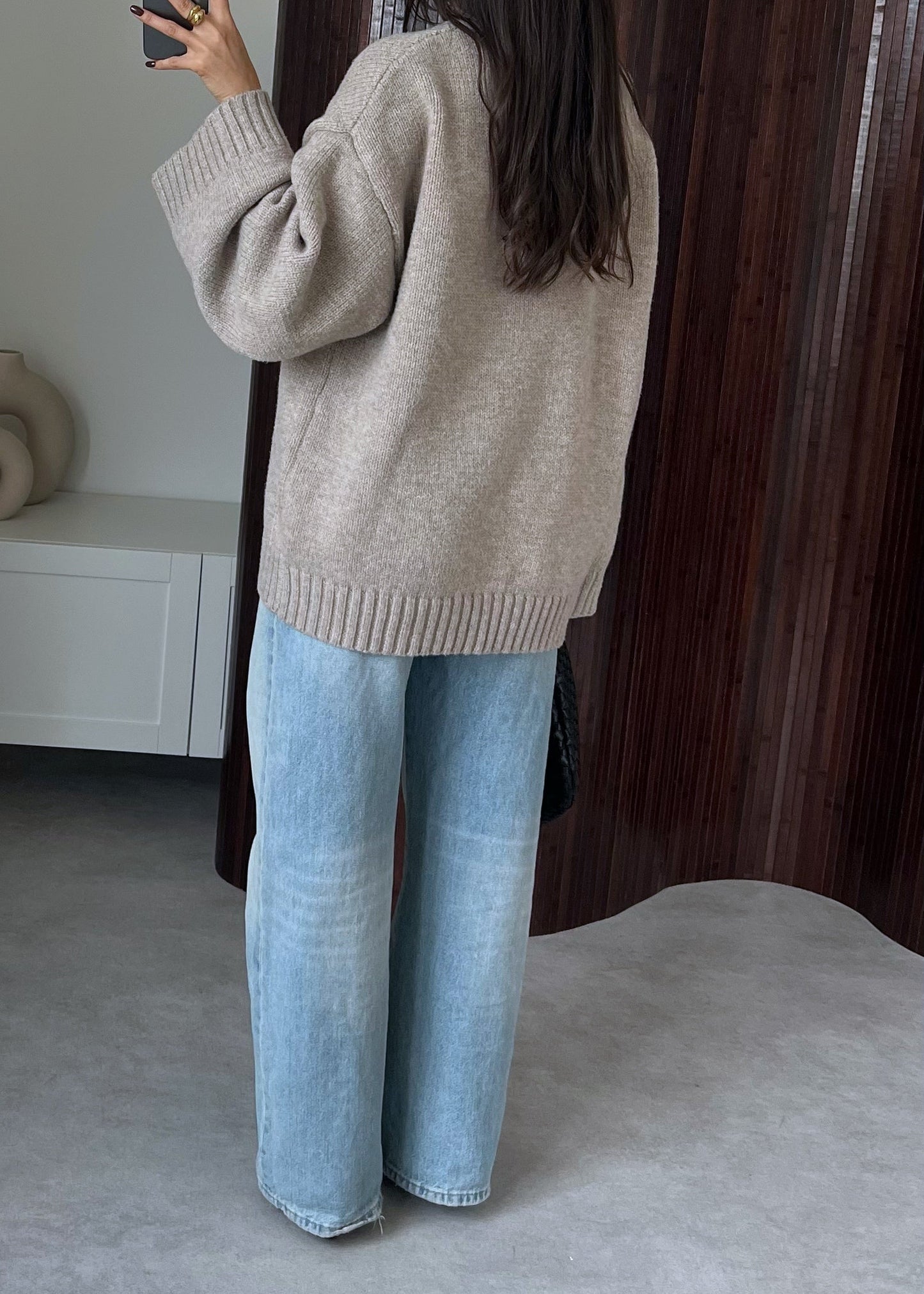 PULL COL MONTANT TAUPE