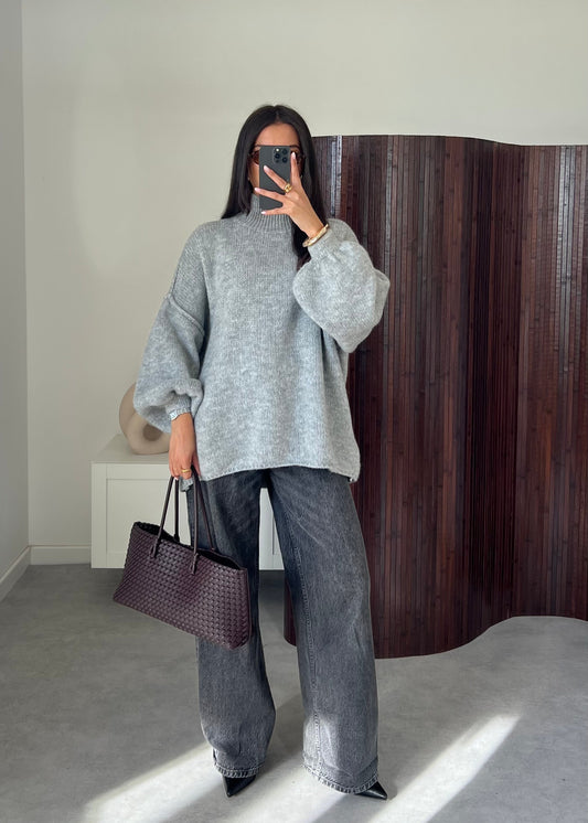 PULL COUTURE GRIS CLAIR