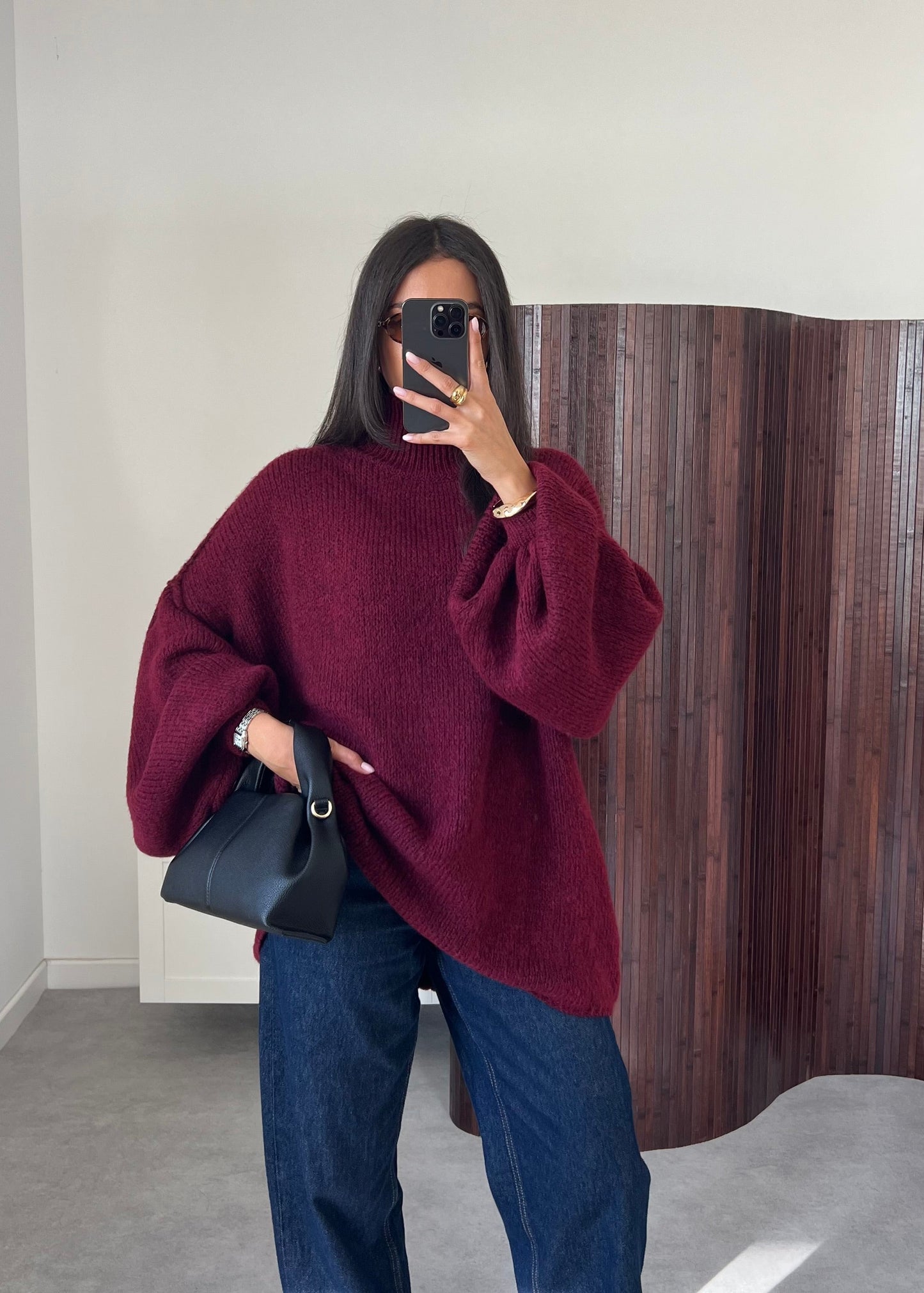 PULL COUTURE BORDEAUX