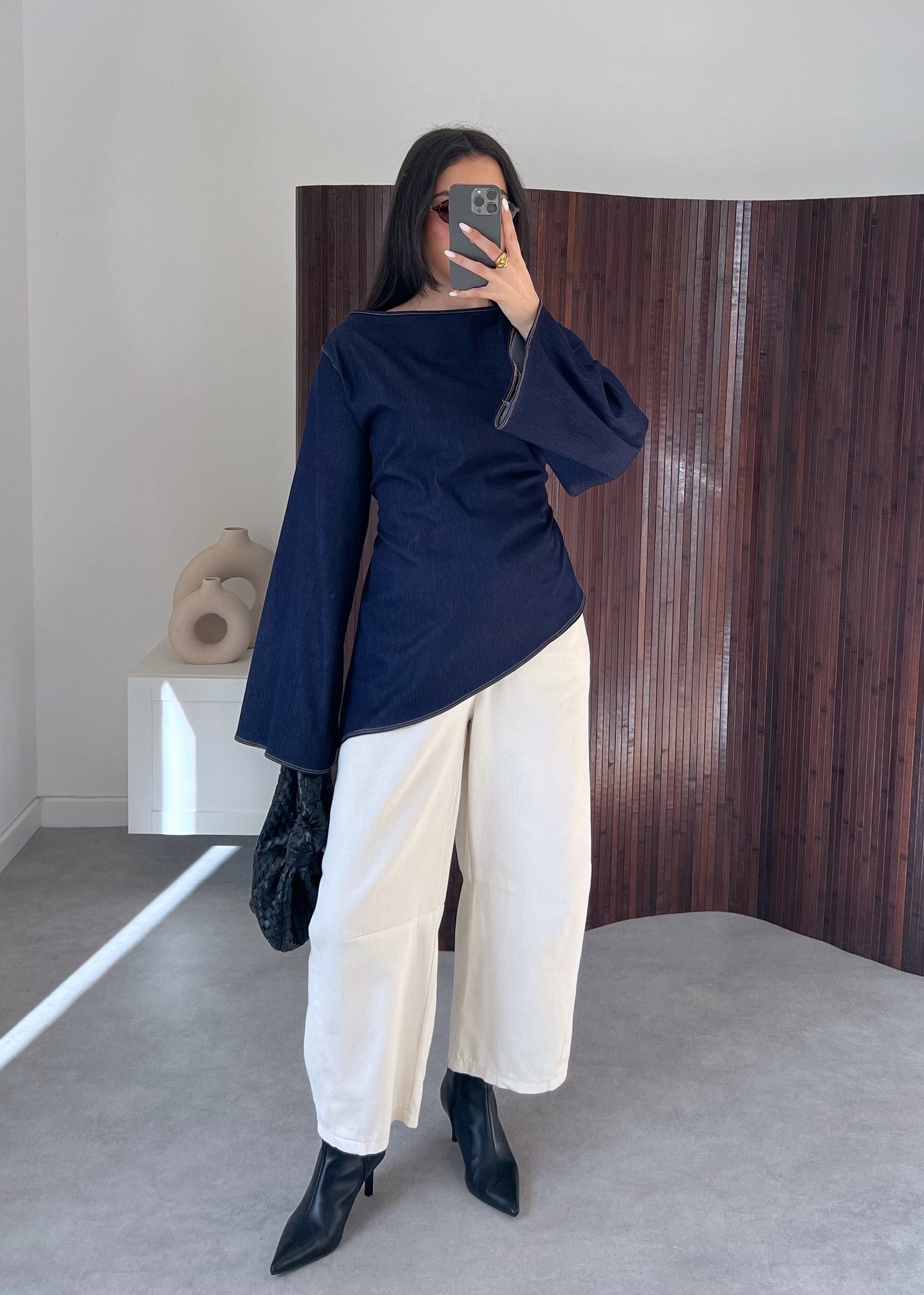 TOP JEANS ASYMÉTRIQUE
