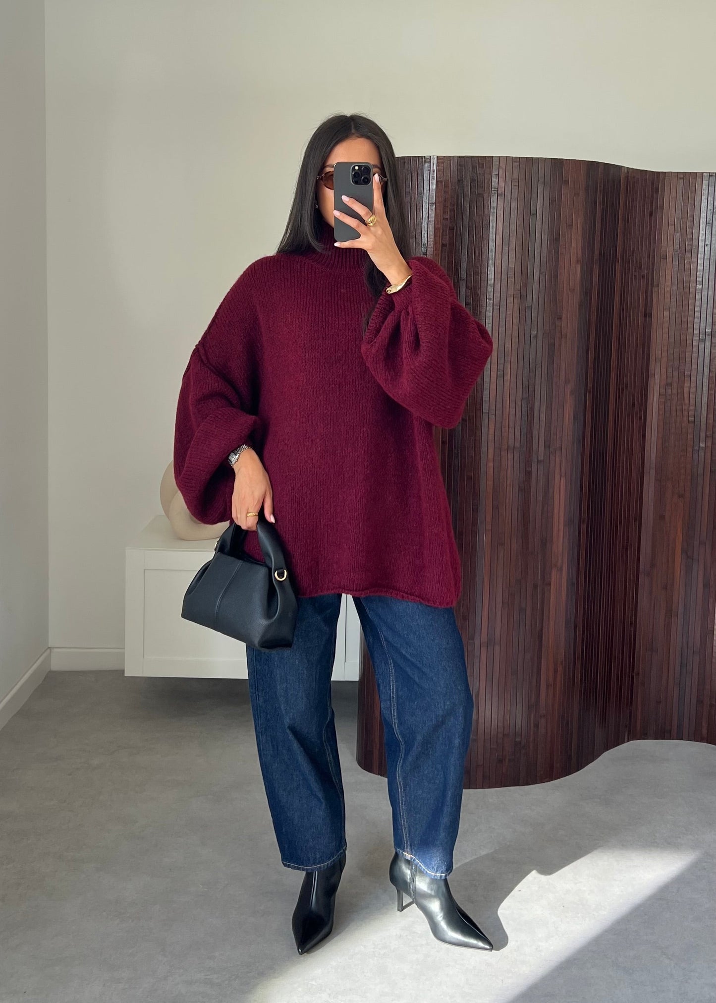 PULL COUTURE BORDEAUX