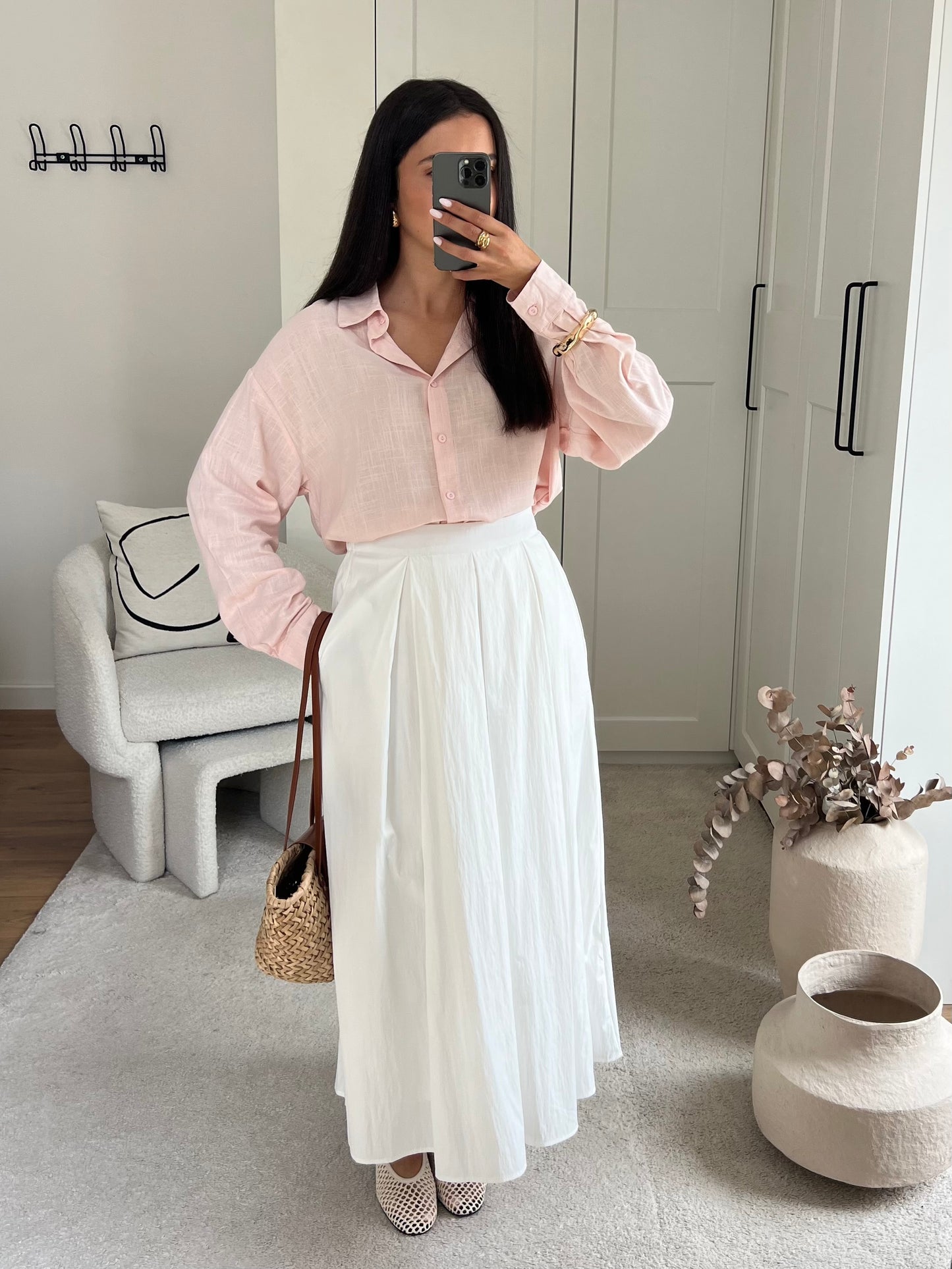 JUPE TRAPÈZE BLANCHE