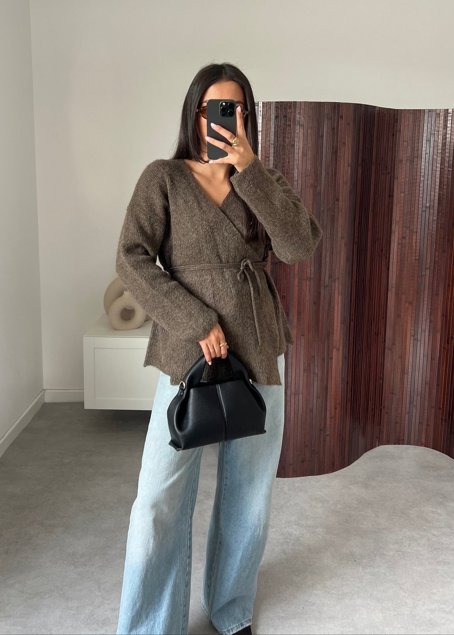 GILET À NOUER TAUPE