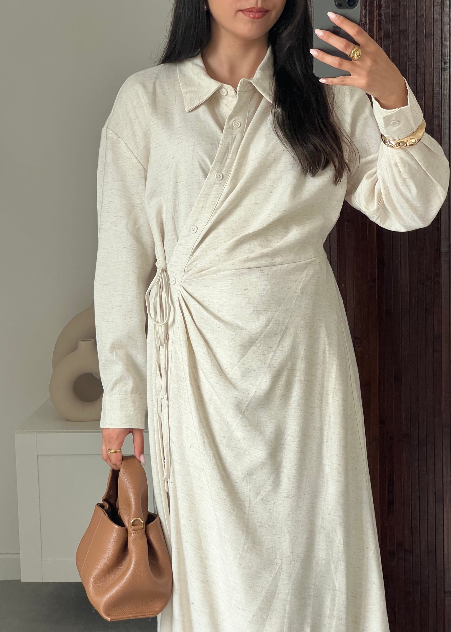 ROBE ASYMÉTRIQUE BEIGE