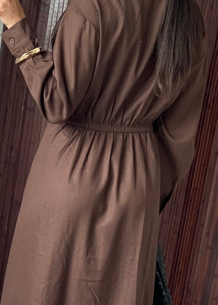 ROBE ASYMÉTRIQUE BEIGE