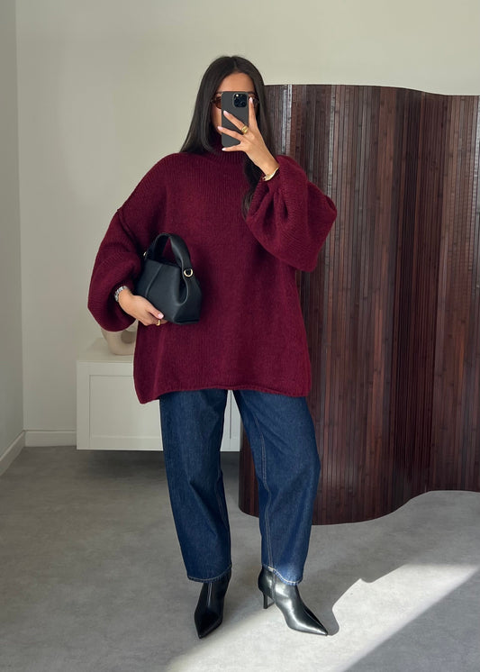 PULL COUTURE BORDEAUX