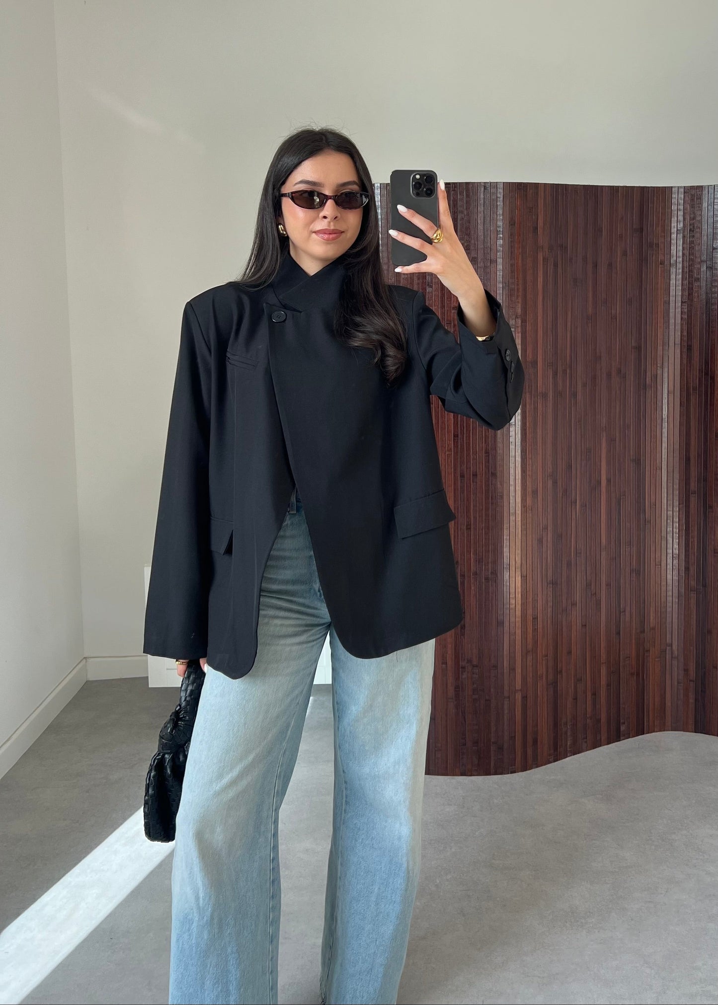 BLAZER COL CROISÉ NOIR