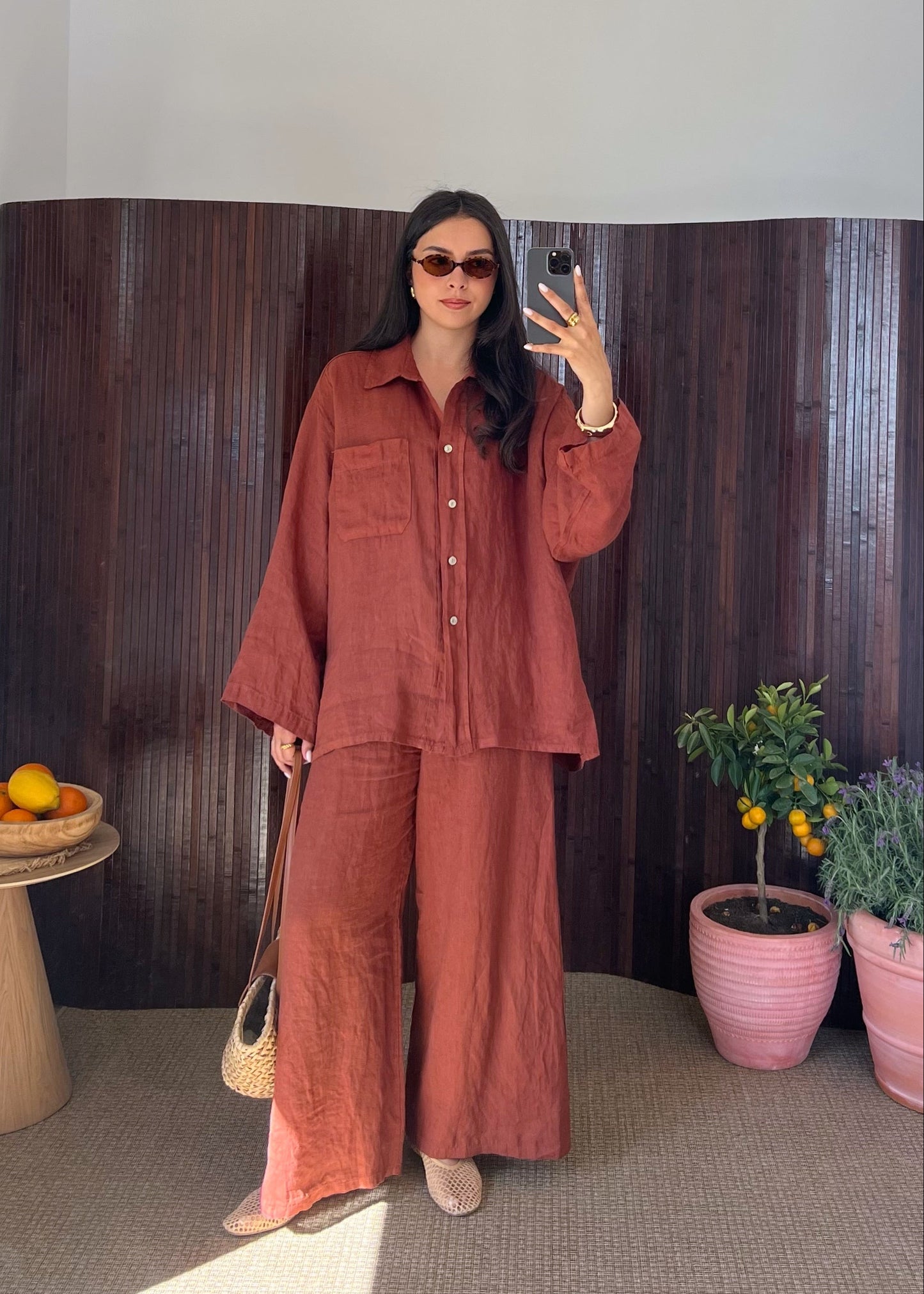 ENSEMBLE SUPERIEUR LIN TERRACOTTA