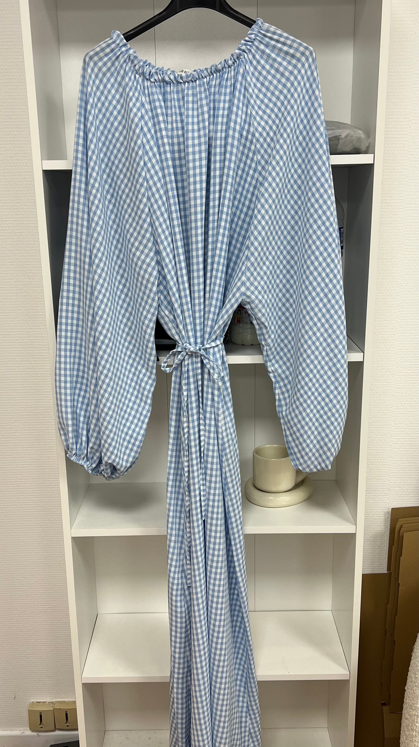 ROBE VICHY BLEU CIEL