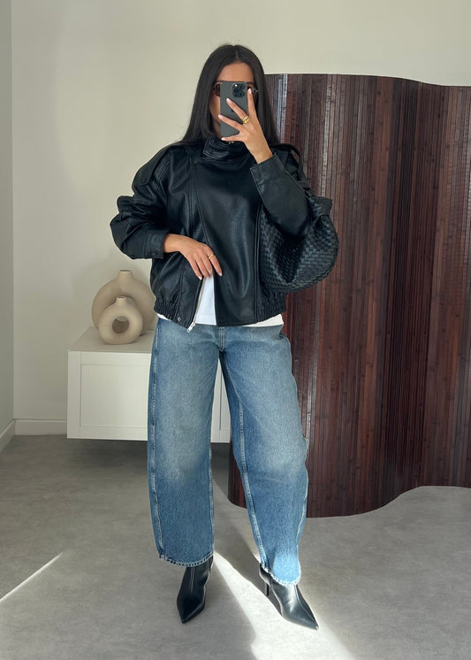 VESTE SIMILI NOIR ZA