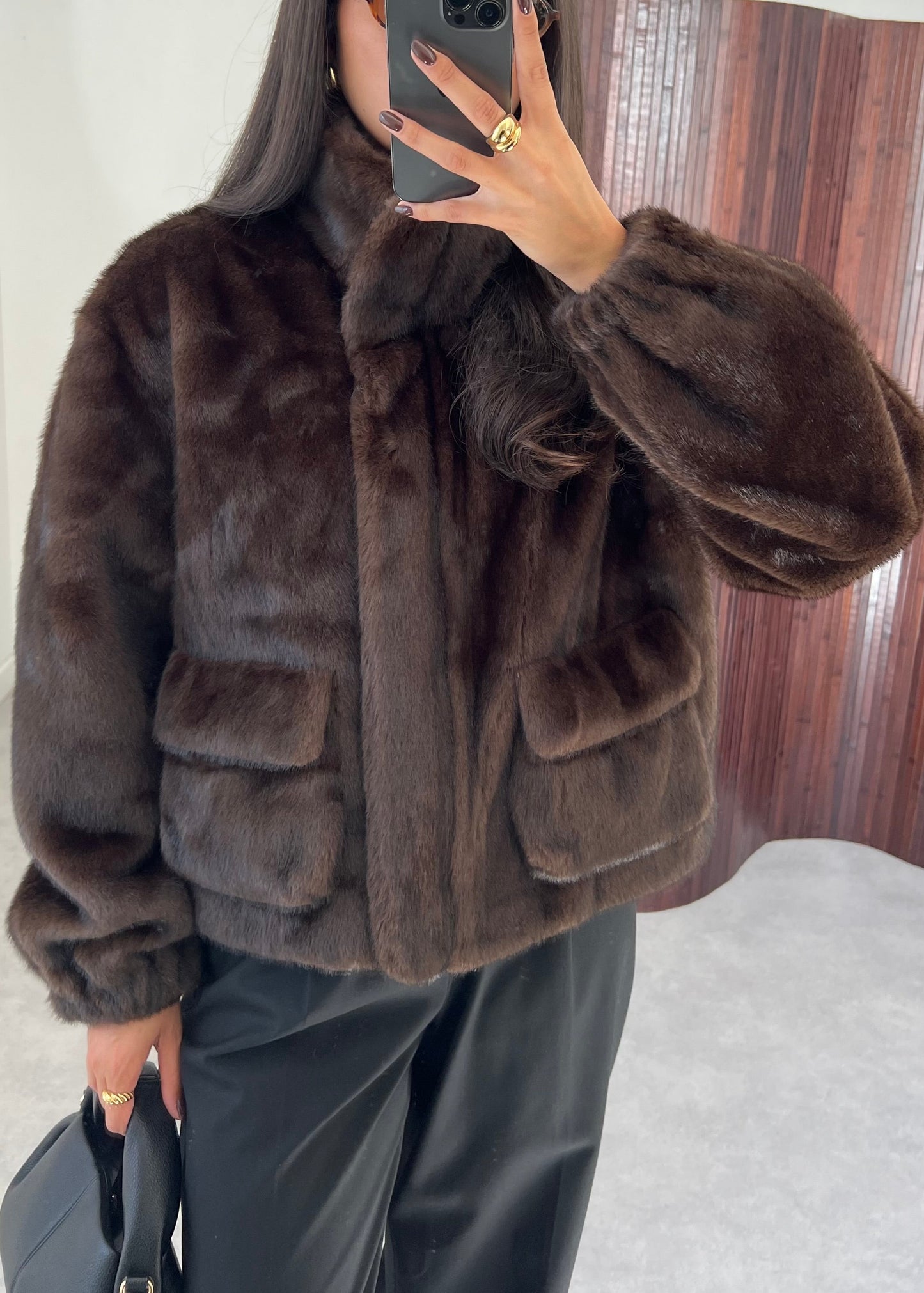 FAUSSE FOURRURE MARRON