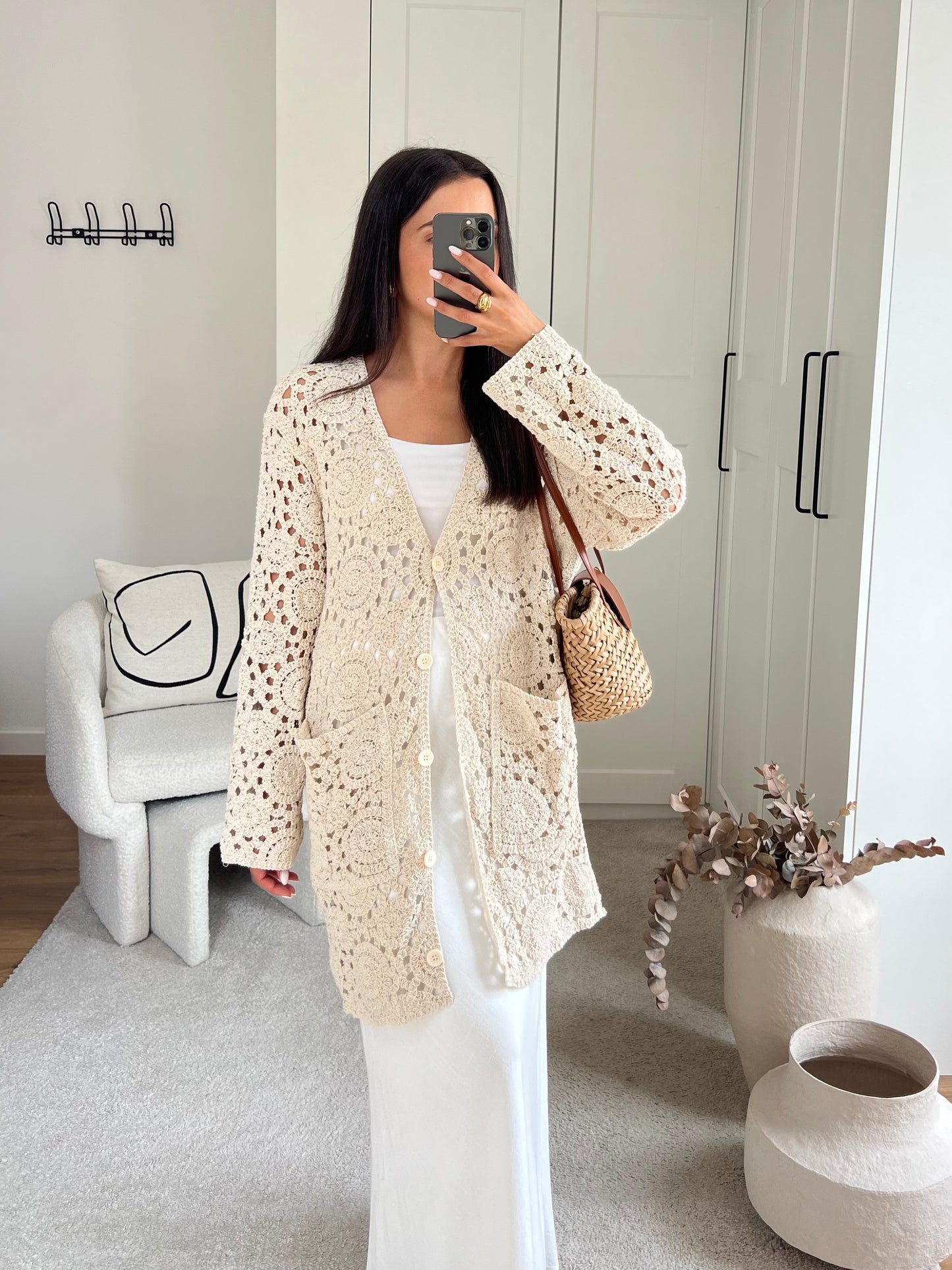 GILET CROCHET BEIGE