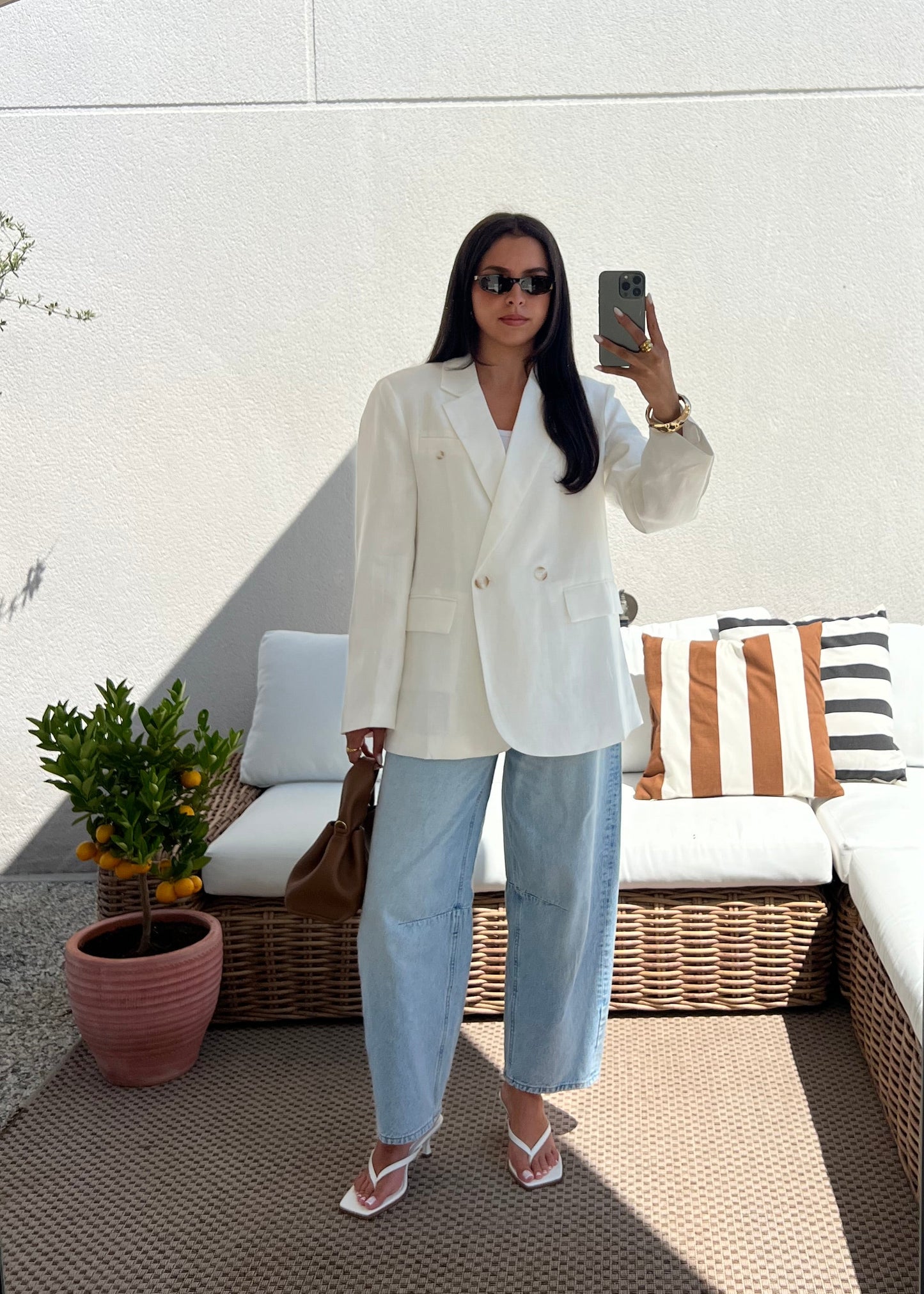 BLAZER LIN BLANC