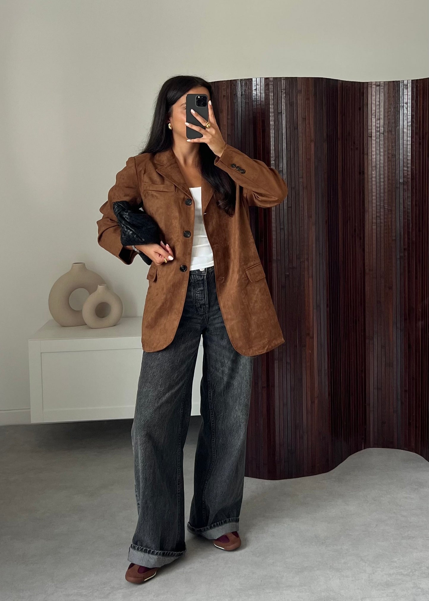 BLAZER EFFET DAIM CAMEL