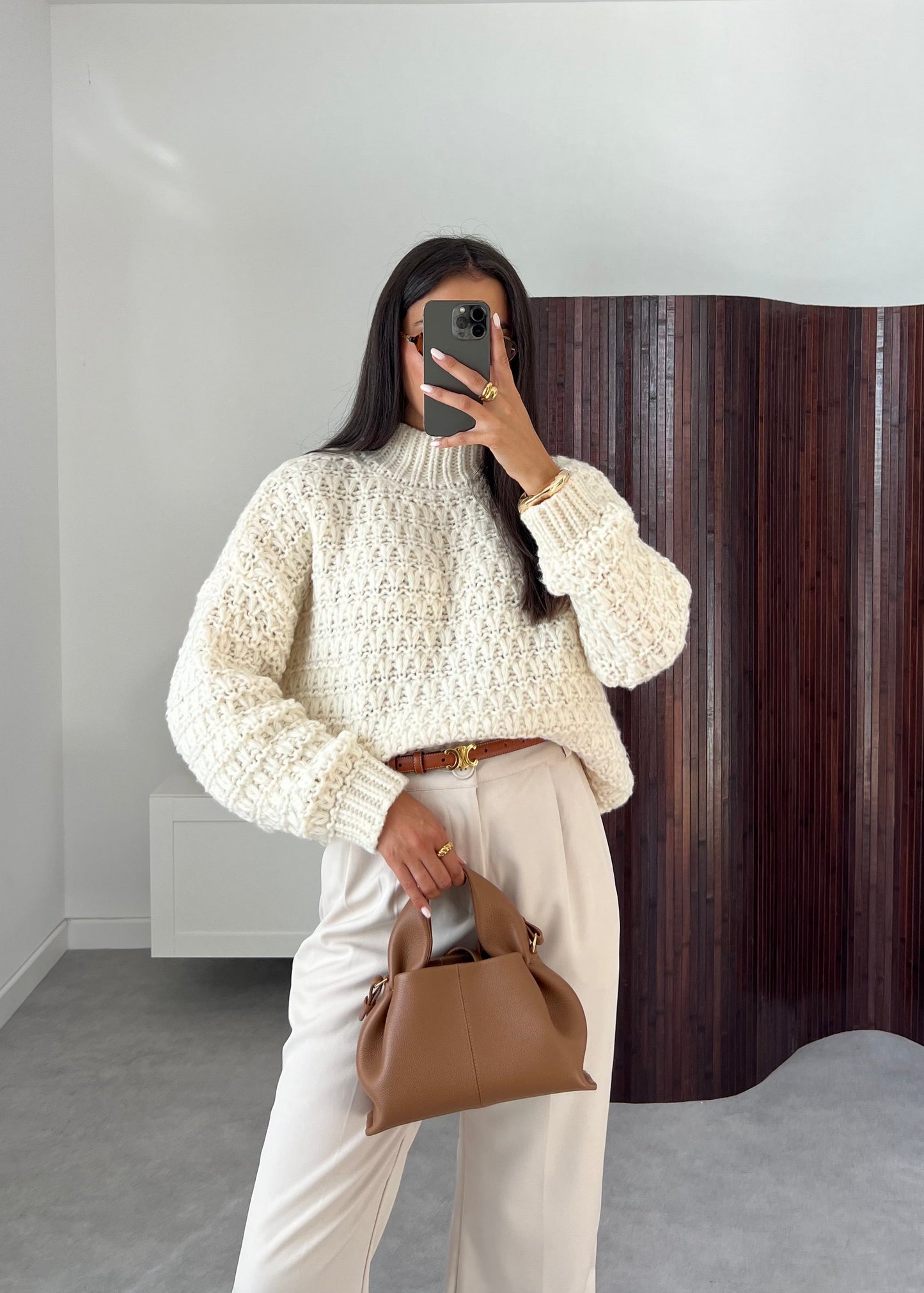 PULL GROSSE MAILLE CRÈME