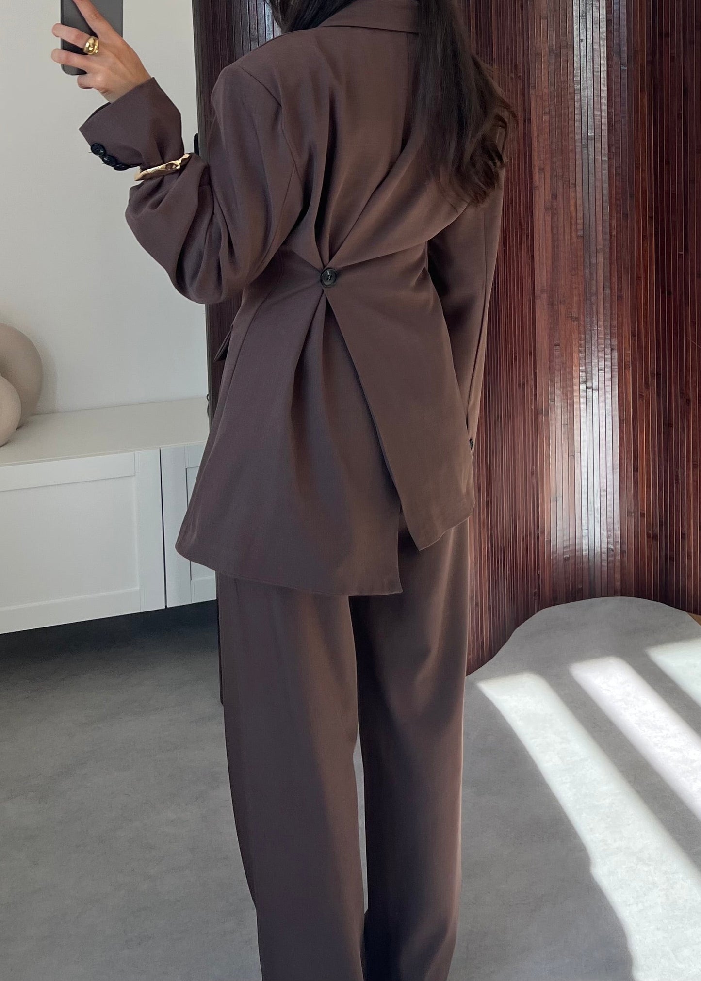 ENSEMBLE BLAZER CROISÉ MARRON