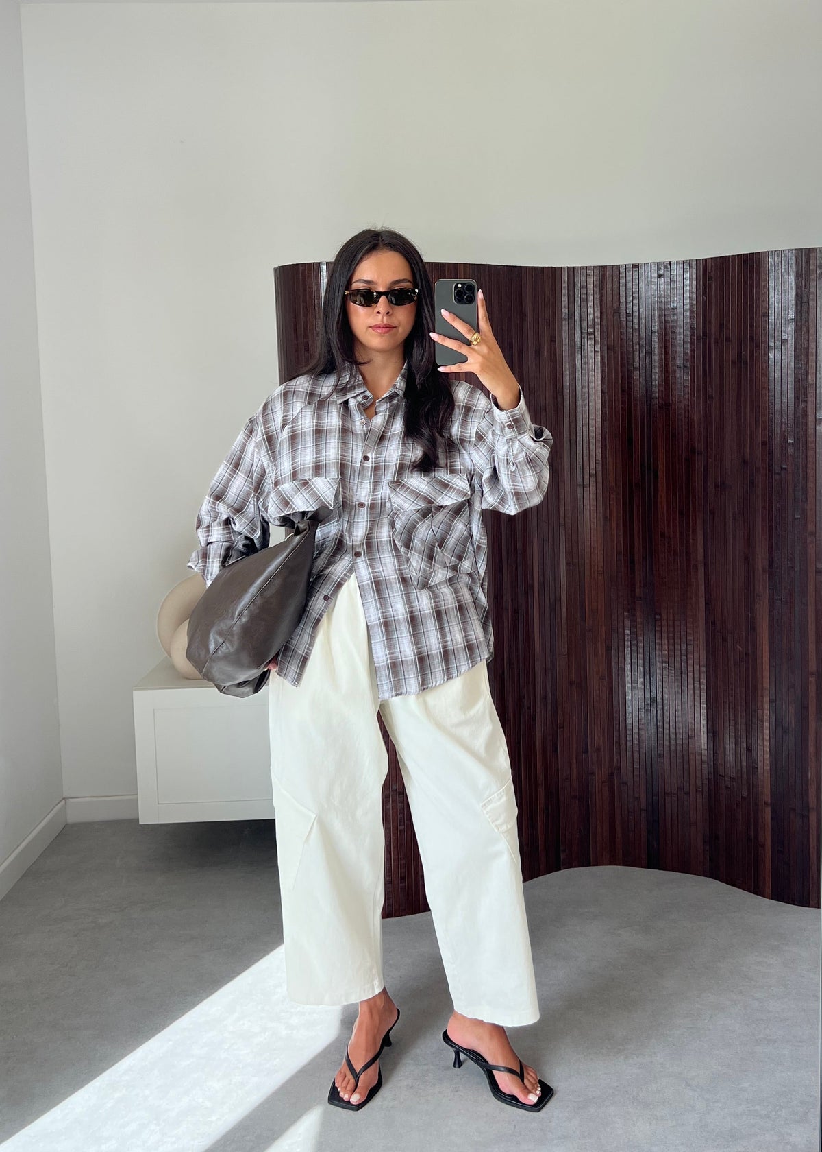 CHEMISE CARREAUX MARRON