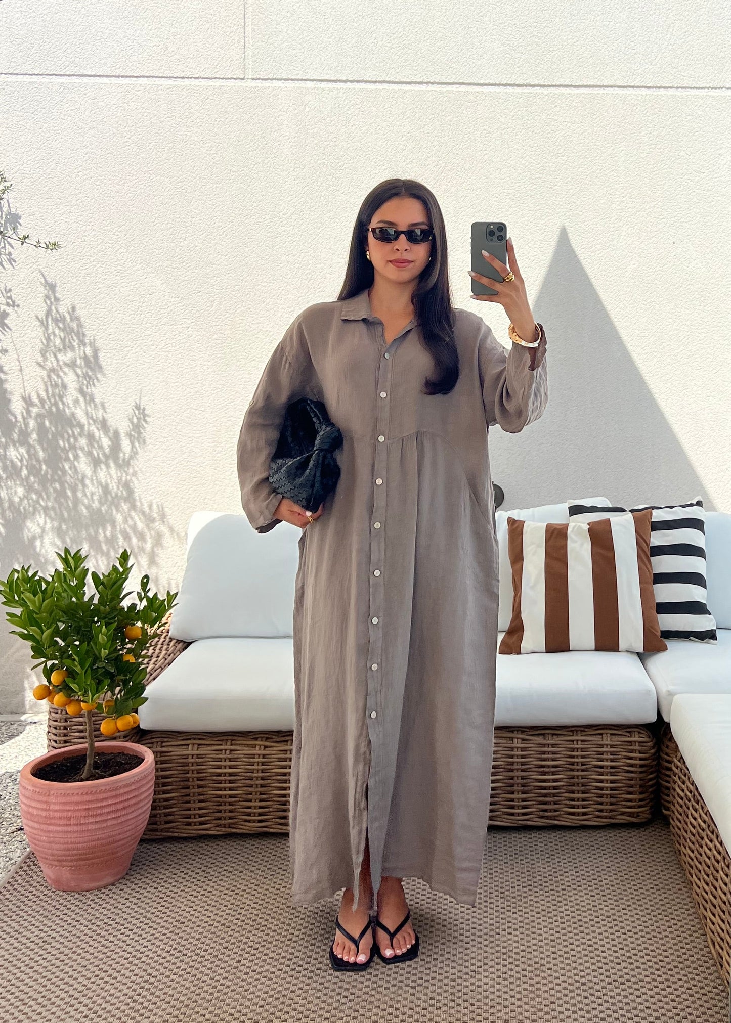ROBE LIN TAUPE