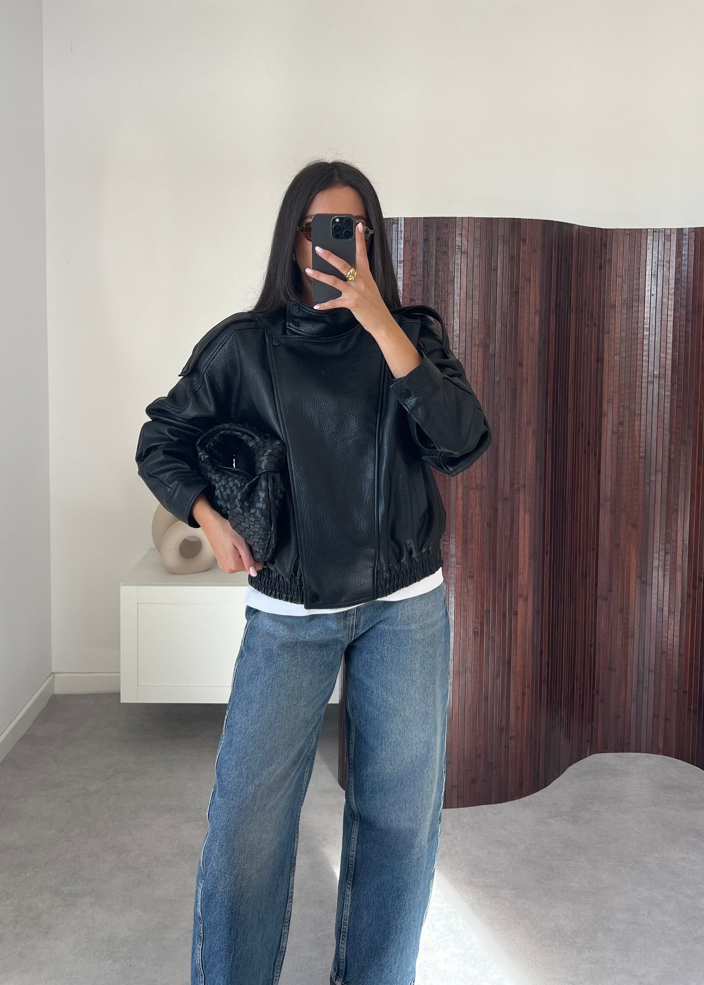 VESTE SIMILI NOIR ZA