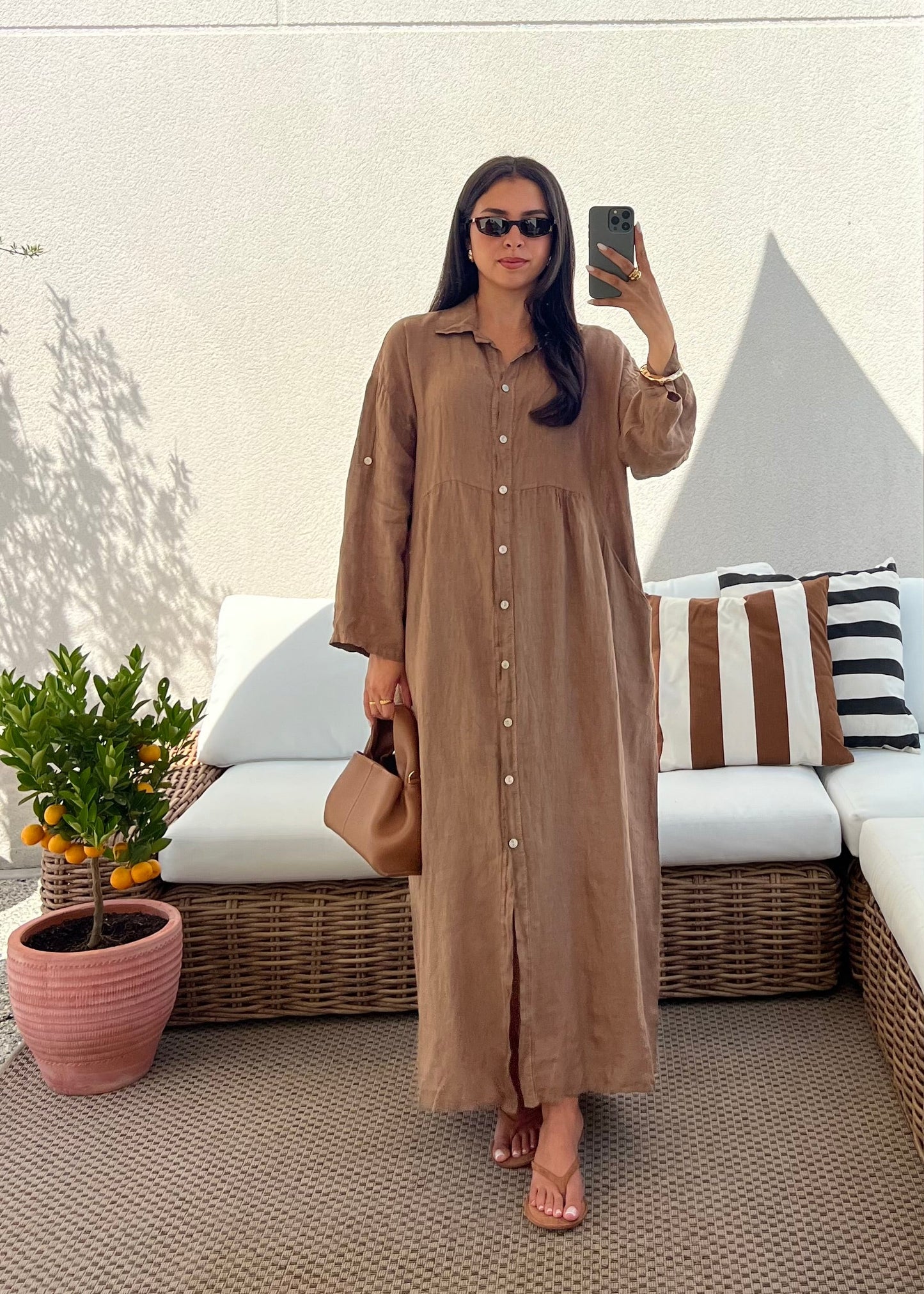 ROBE LIN CAMEL