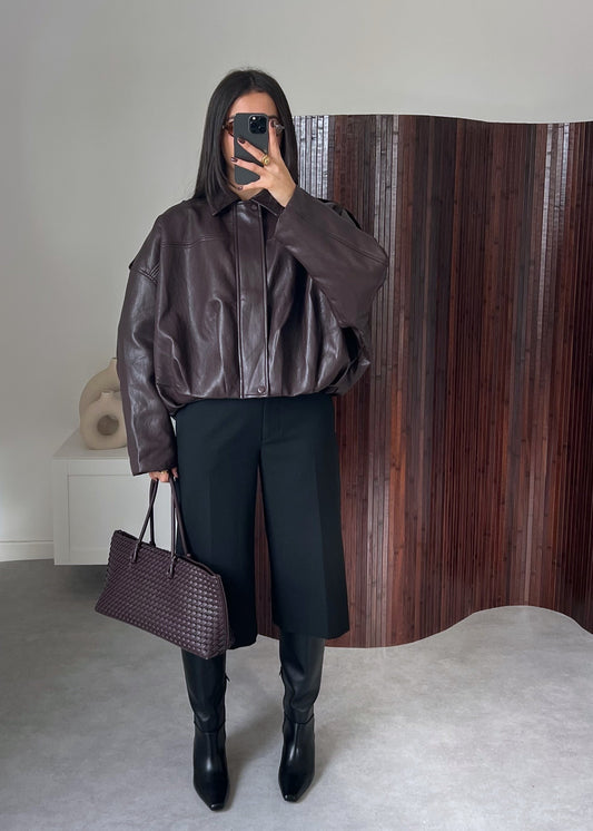 VESTE SIMILI BORDEAUX FONCÉ