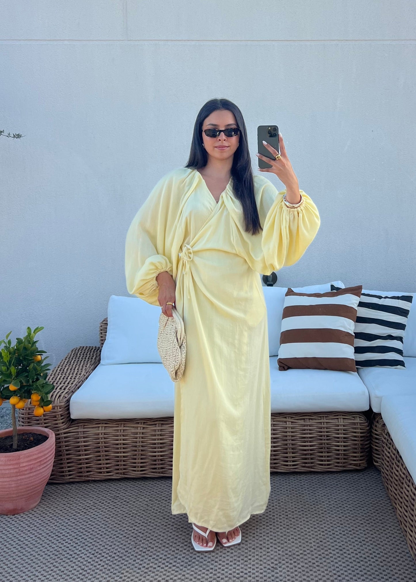 ROBE À NOUER JAUNE