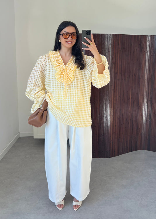 BLOUSE VICHY JAUNE