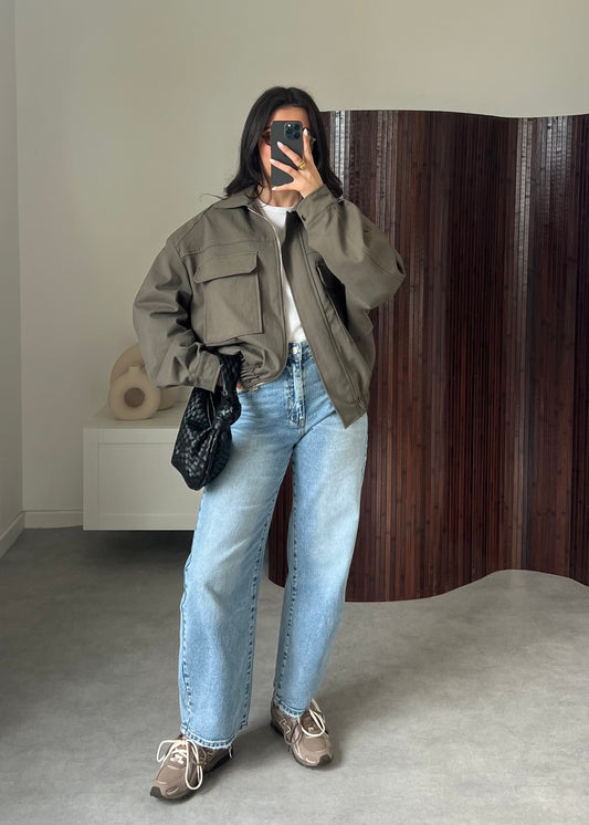 BOMBER ÉPAULETTE GRIS