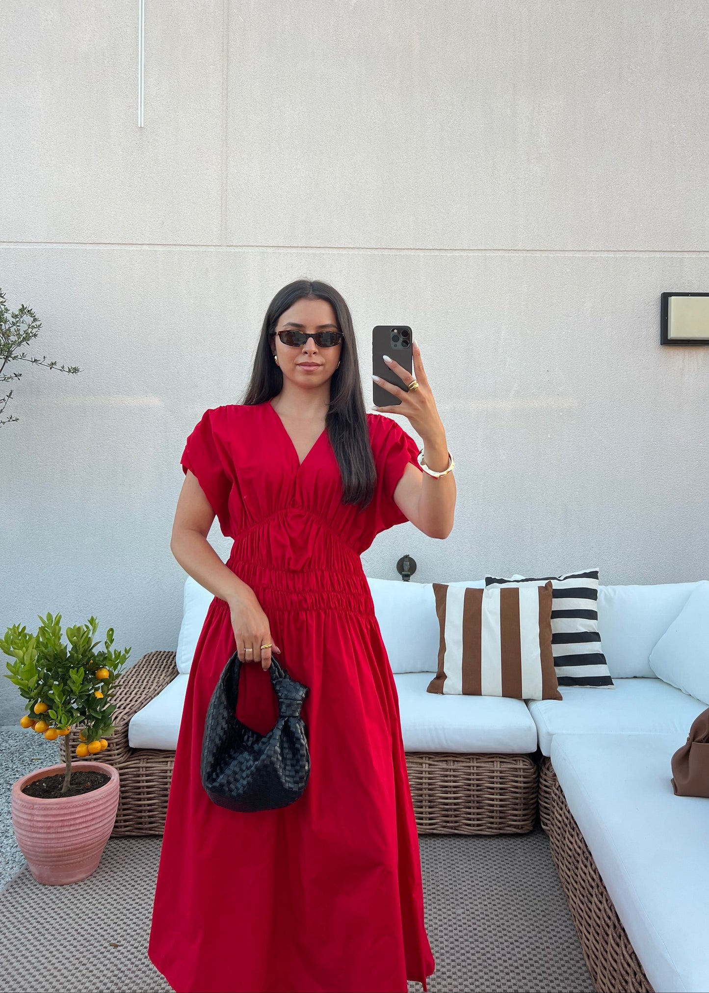 ROBE MANCHE COURTE ROUGE
