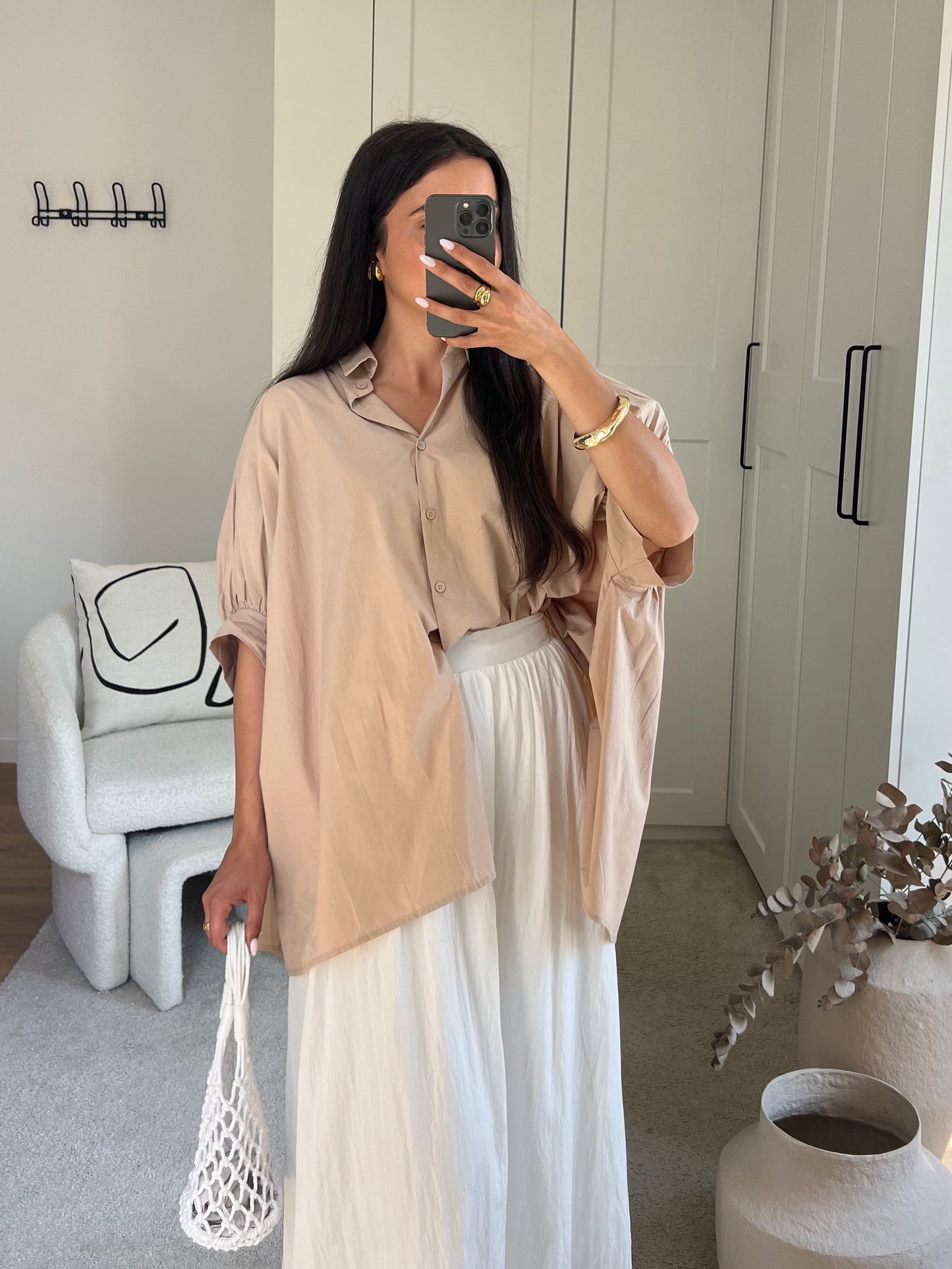 CHEMISE LILOU BEIGE ROSE