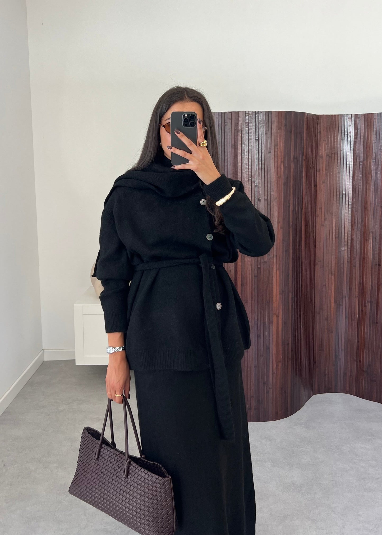 ENSEMBLE JUPE PULL NOIR