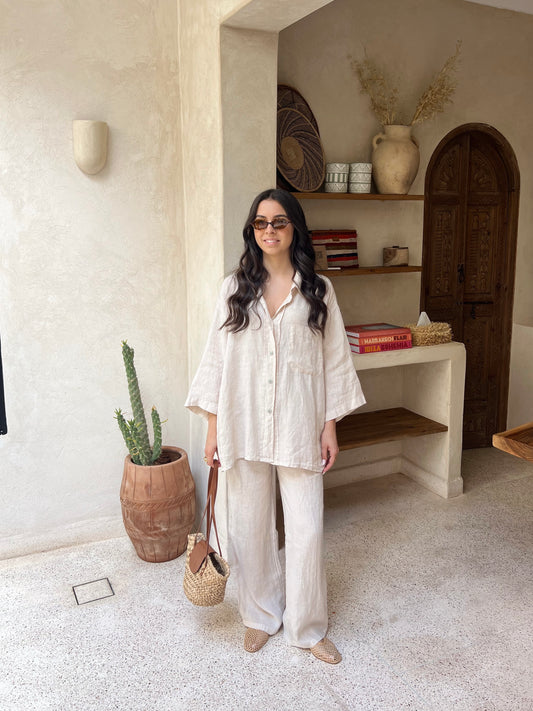 ENSEMBLE SUPERIEUR LIN BEIGE