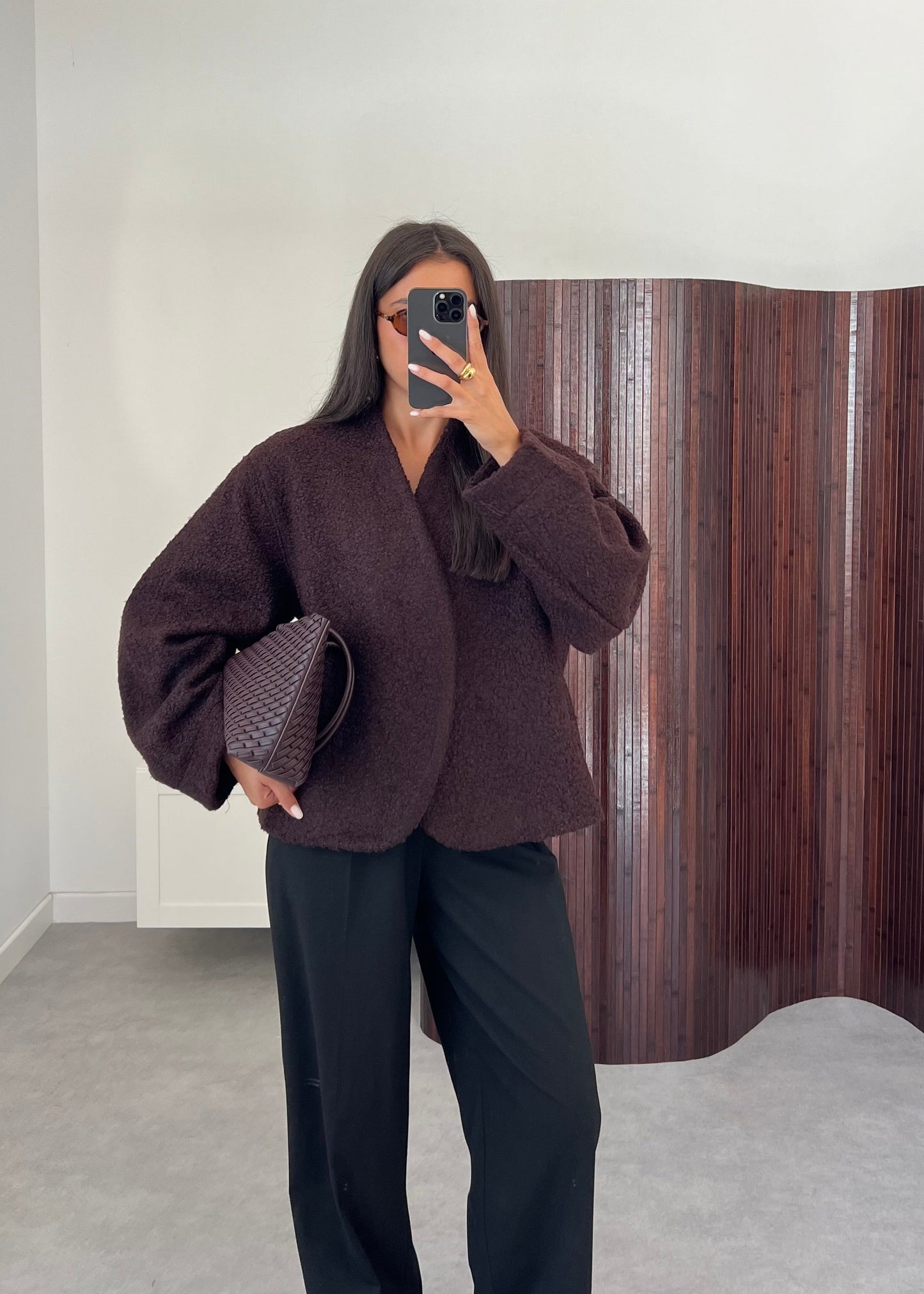 MANTEAU CROISÉ MARRON