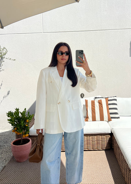 BLAZER LIN BLANC