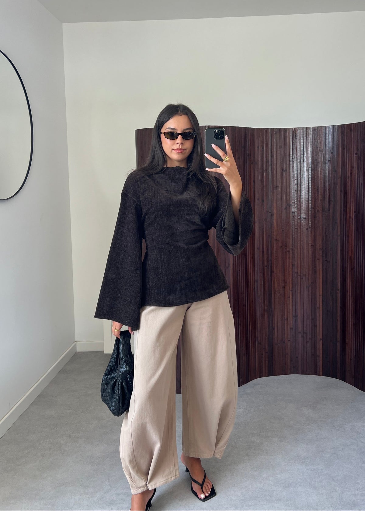 TOP VELOURS MARRON