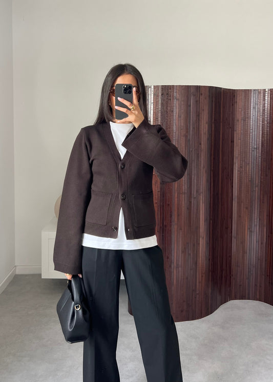 CARDIGAN CINTRÉ CHOCO