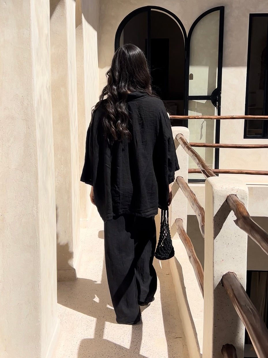 BLACK LINEN SUPERIOR SET