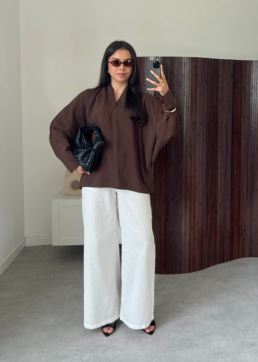 BLOUSE CLASSY MARRON