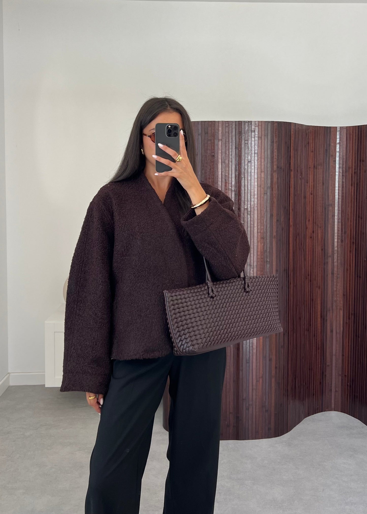 MANTEAU CROISÉ MARRON