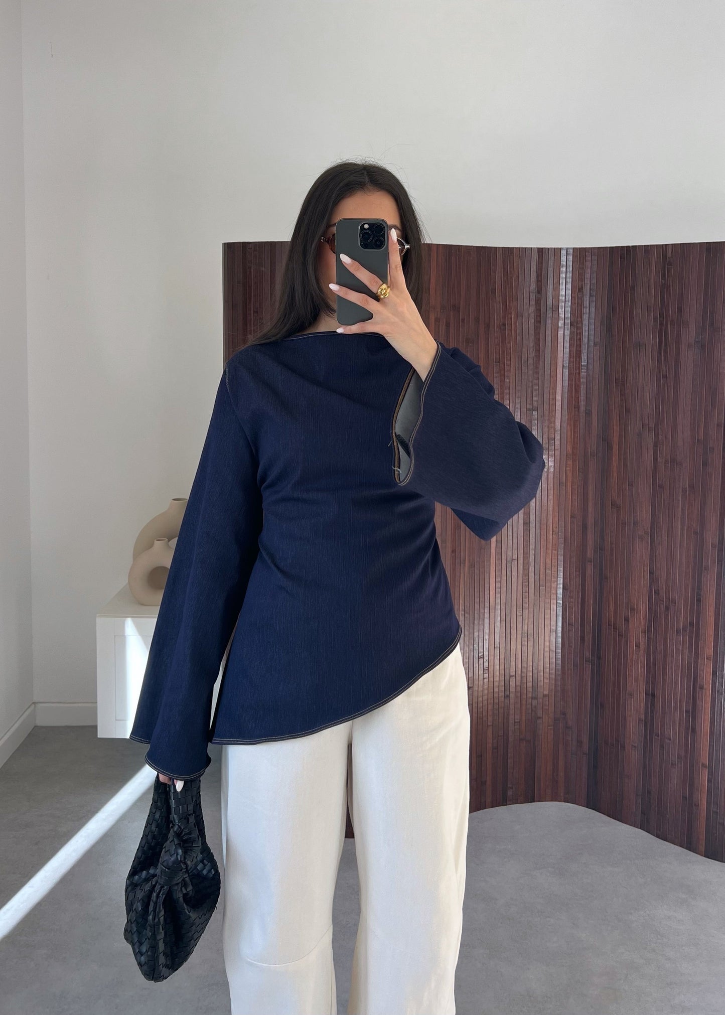TOP JEANS ASYMÉTRIQUE