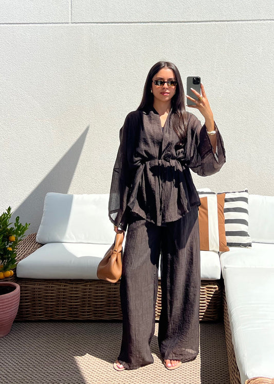 ENSEMBLE KIMONO MARRON